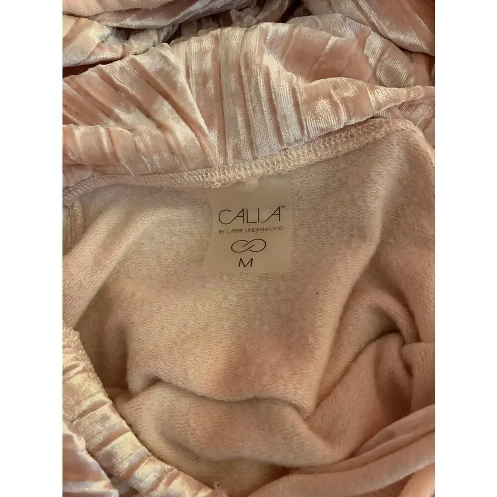 CALIA BY CARRIE UNDERWOOD Women’s Pink Velvet Sleeve Hoodie / Size: M